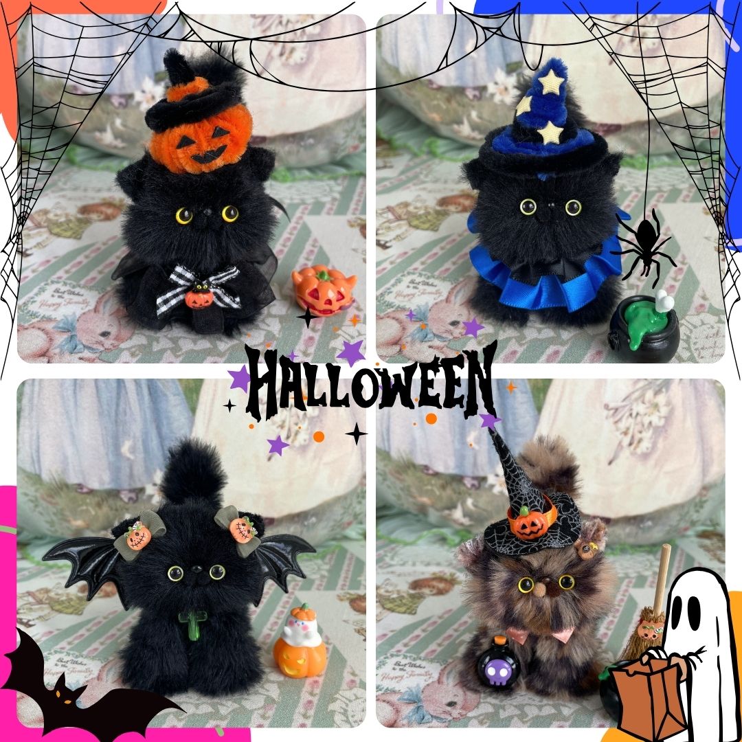 Halloween Cat Plush – Handmade Spooky Kittens UK (Limited)