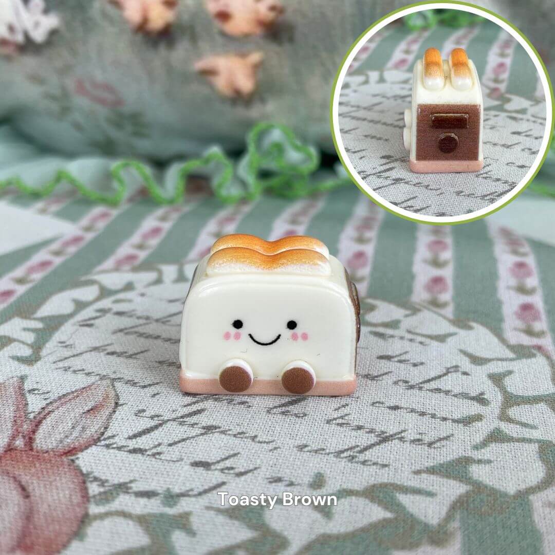 Cute Toasty Brown plush toy from Snackie Friends: Toasty Picnic Edition, ideal for decoration or as an accessory for kittens and puppies.