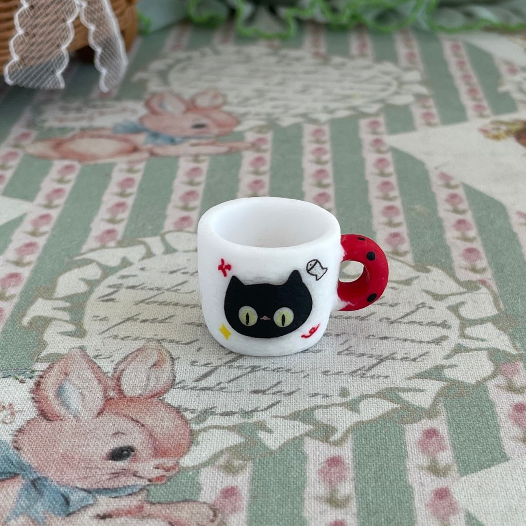 Miniature Black Kitty Cups