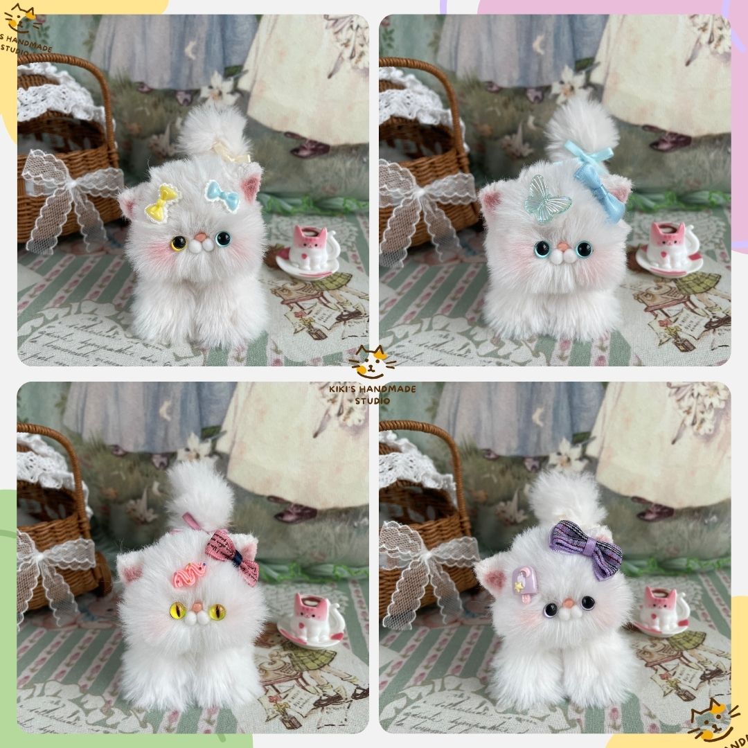 Handmade Fluffy Kitten - White Collection