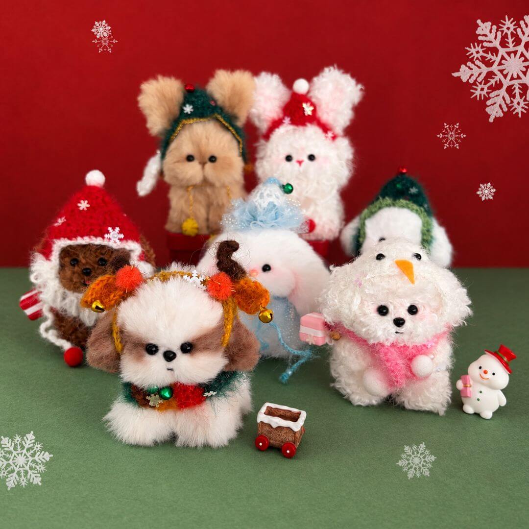 Christmas Bunny & Puppy