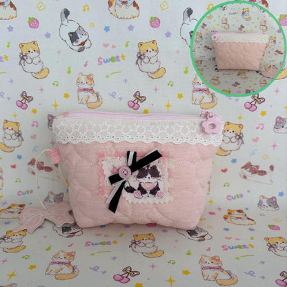 Cute Handmade Cotton Quilted Pouch – Small Everyday Organizer