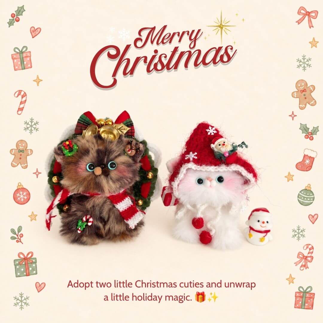 Mini Christmas Wreath Kitties