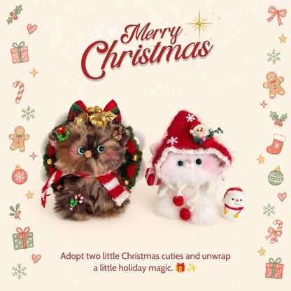 Mini Christmas Wreath Kitties