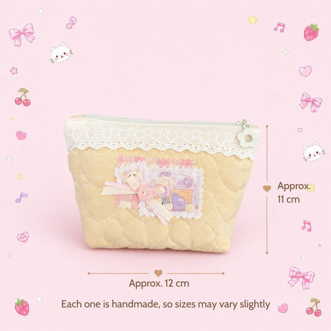 Cute Handmade Cotton Quilted Pouch – Small Everyday Organizer