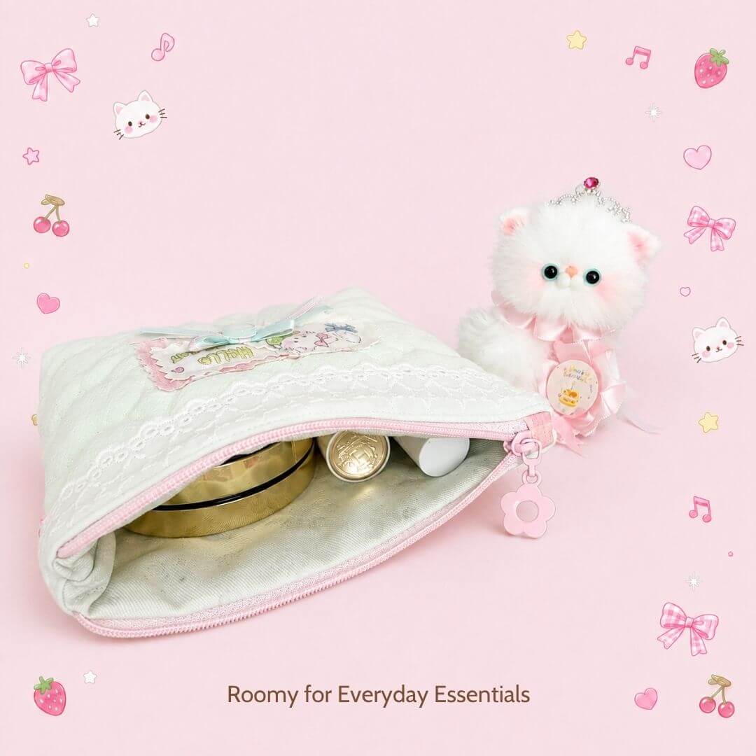 Cute Handmade Cotton Quilted Pouch – Small Everyday Organizer