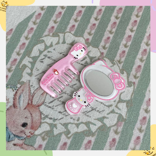 Adorable Mini Comb & Mirror Set