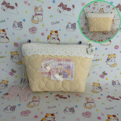 Cute Handmade Cotton Quilted Pouch – Small Everyday Organizer
