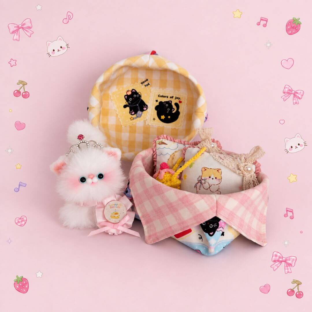 Gingham Cat Catch-All Tray