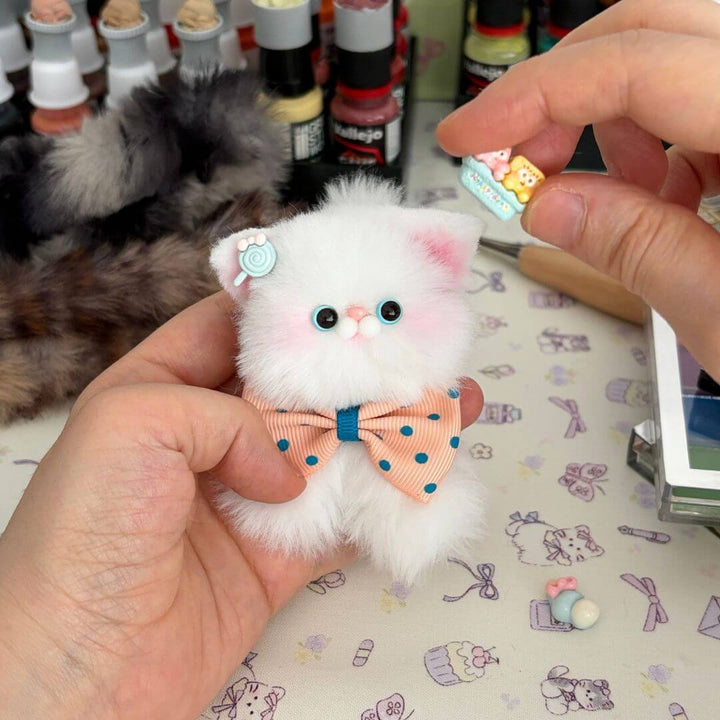 Hands adorning a handmade companion
