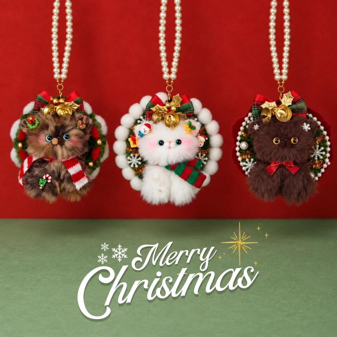 Mini Christmas Wreath Kitties