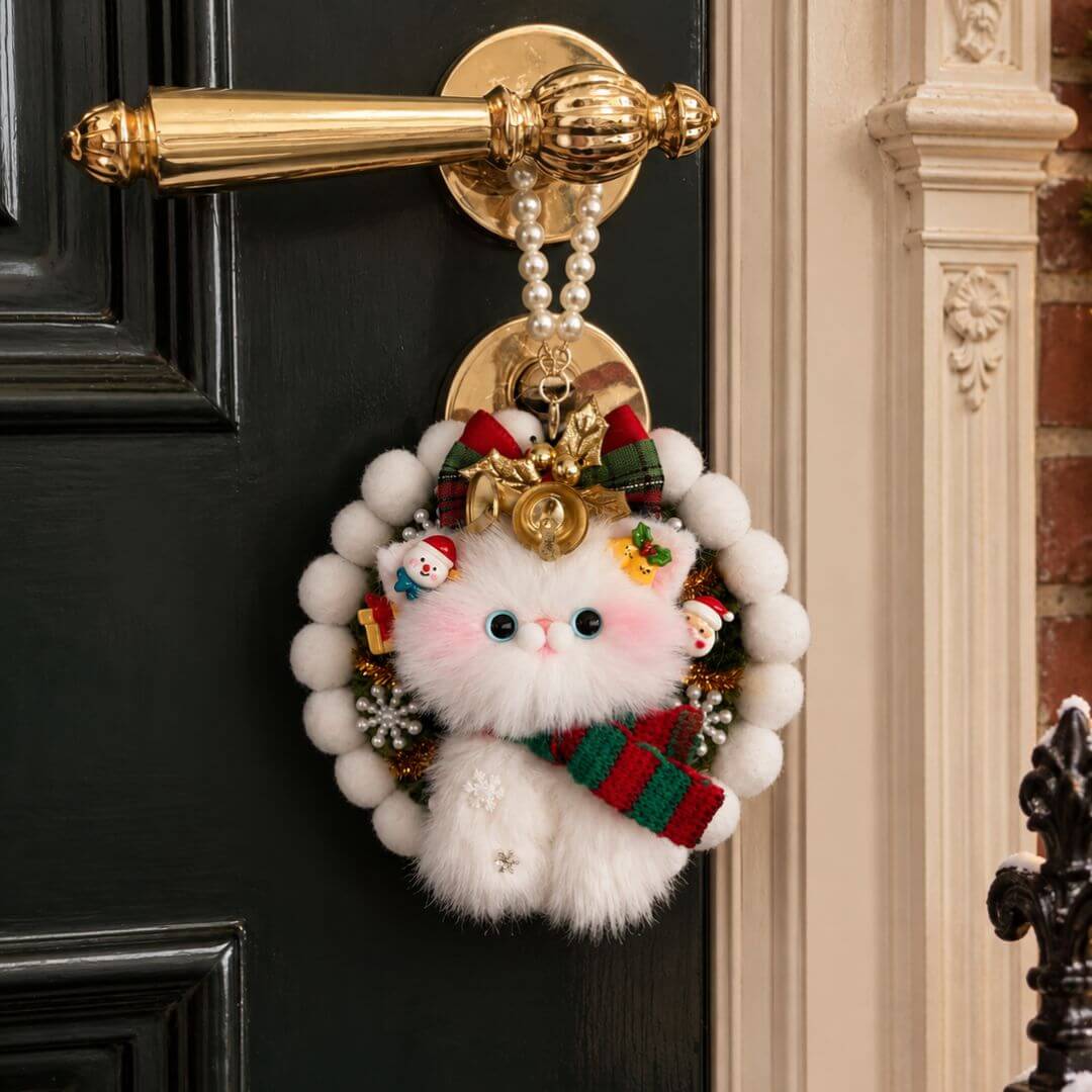 Mini Christmas Wreath Kitties
