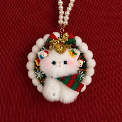 Mini Christmas Wreath Kitties