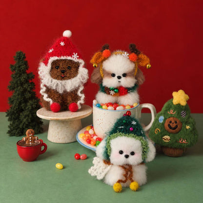 Christmas Bunny & Puppy
