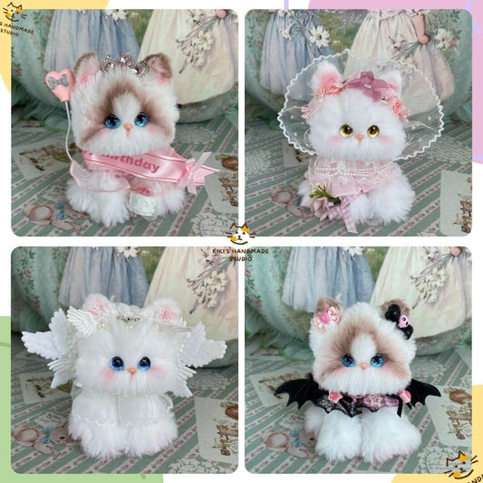 Enchanted Big Paws Collection by Aiko from Kiki's Handmade Studio featuring handmade plush toy kittens, perfect for decorations and gifts.