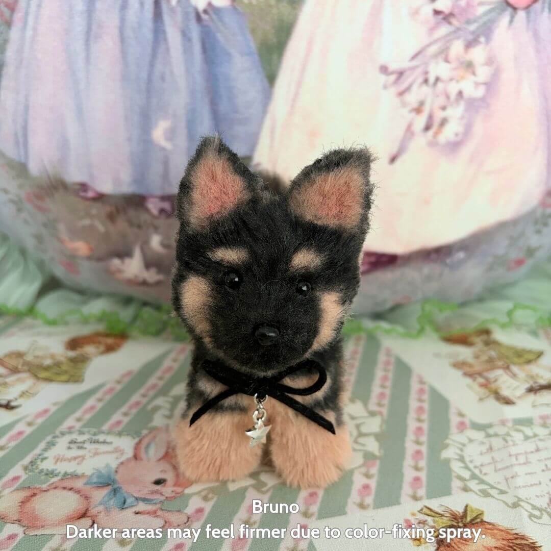 Lifelike Puppy Collection features a handcrafted miniature dog figurine with realistic fur details and a cute expression.