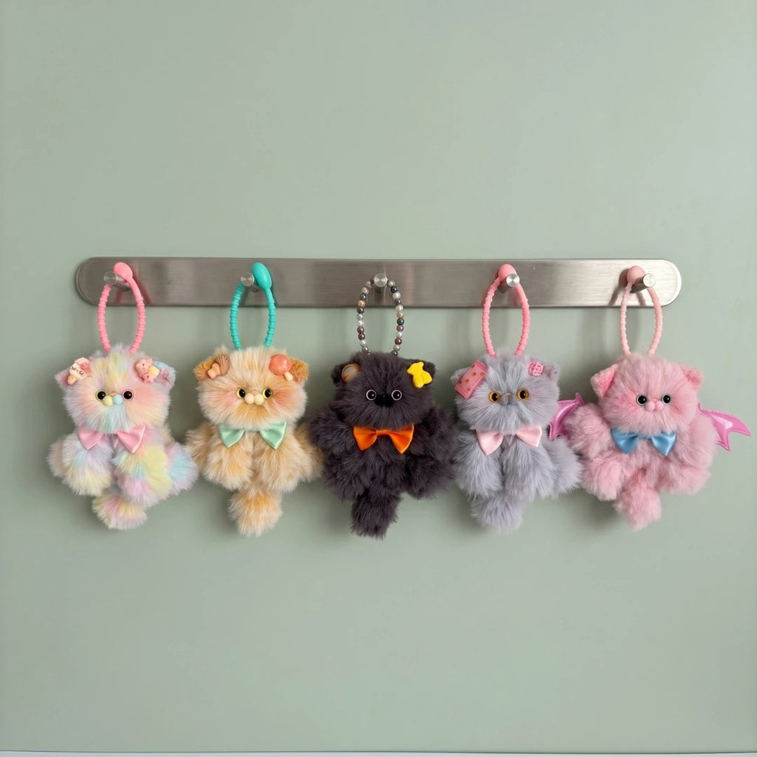 Handmade kitten bag charms by Kiki's Studio