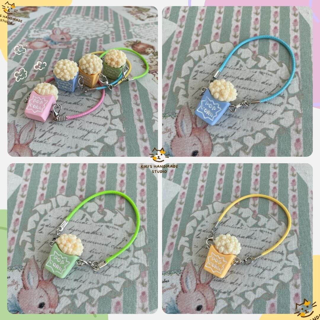 Mini Popcorn Crossbody Bag for handmade plush toys or decorations, perfect for kittens and dolls. Features colorful designs and playful style.
